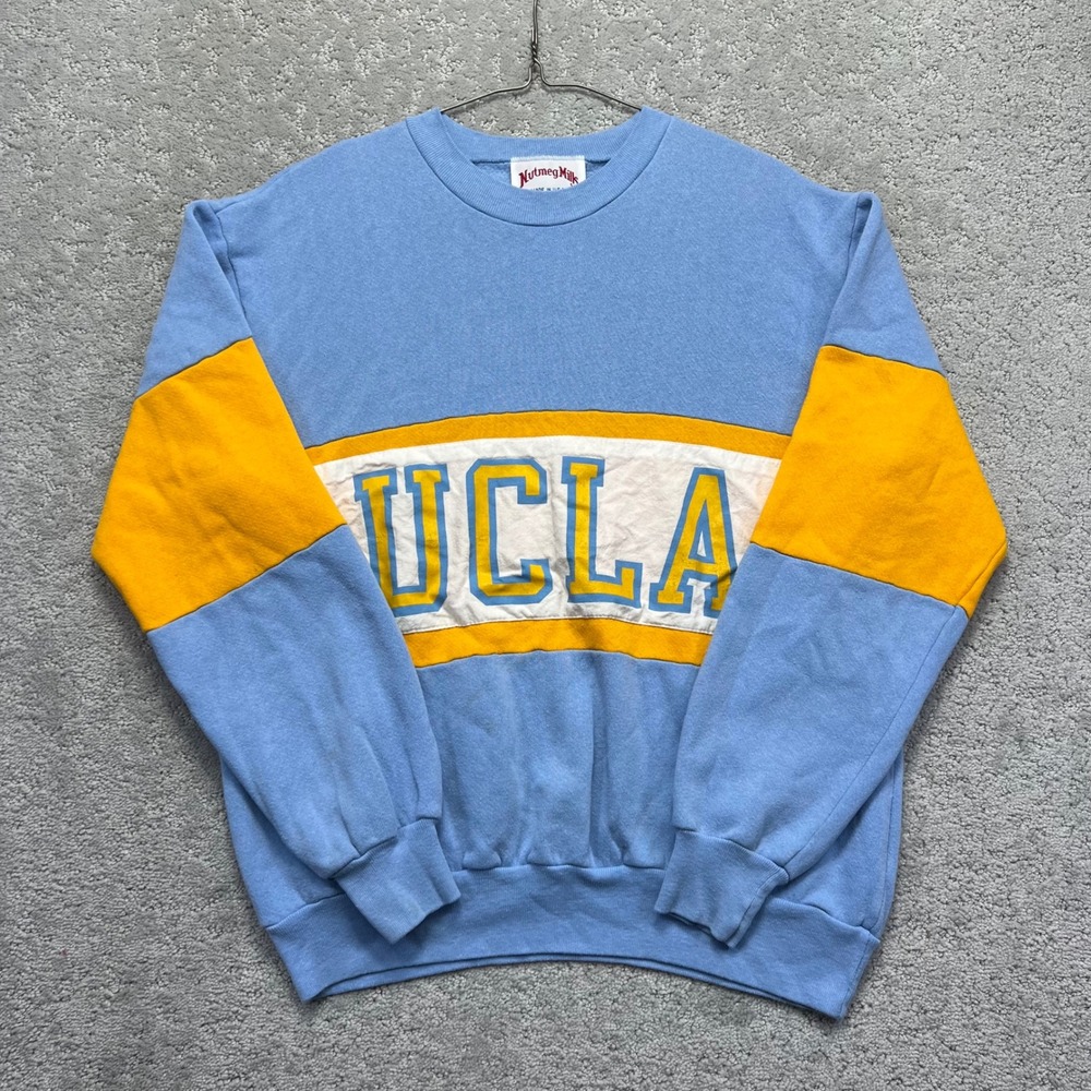 VINTAGE 80s Nutmeg Mills UCLA‎ Bruins Sweatshirt Size M Blue NCCA Made in USA